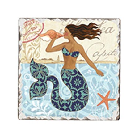 COUNTER ART Mermaid Call Single Tumble Tile Coaster CART67929